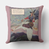 Coussin Mère Oie des années 1920 chevauchant sa gigantesqu (Verso)