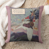 Coussin Mère Oie des années 1920 chevauchant sa gigantesqu (Couverture)