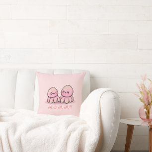Coussin mère pieuvre rose mignonne