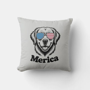 Coussin Merica lunettes de chien patiotique USA American F