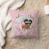 Coussin Mermaid African American Baby Pink Shell Pearls (Couverture)