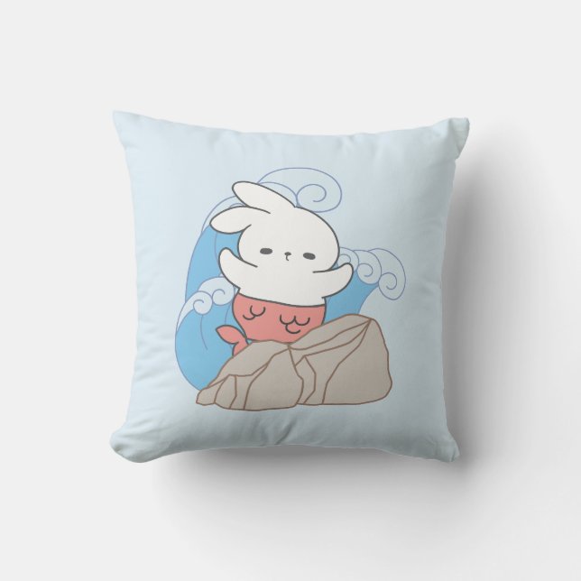 Coussin Mermaid Bunny Aventures Un peu de plaisir d'été (Recto)