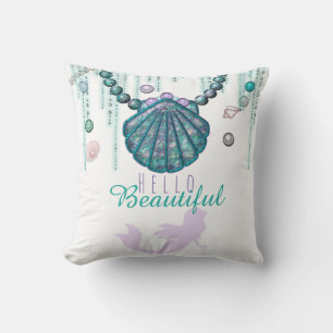 Coussin Mermaid Purple Bling de plage Bijoux Personnalisés