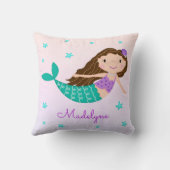 Coussin Mermaid Purple Parties scintillant Nom arc-en-ciel (Verso)