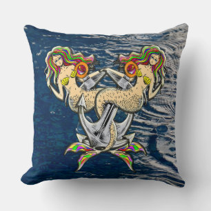 Coussin Mermaids - Design nautique pour les amoureux des o