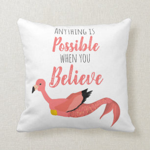 Coussin Mermingo : Citation inspirée du Flamant rose de si