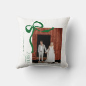 Coussin Merry and Married Script 2 Photos Noël Nœud (Verso)