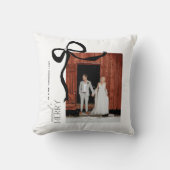 Coussin Merry and Married Script 2 Photos Noeud de Noël (Recto)