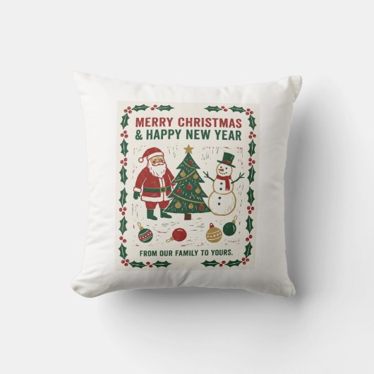 Coussin Merry Christmas and a Happy New Year (Recto)