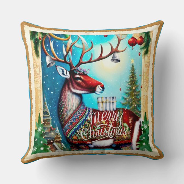 COUSSIN MERRY CHRISTMAS DEER (Verso)