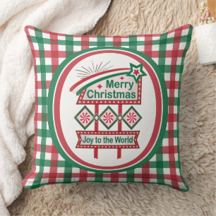 Coussin Merry Christmas Retro Marquee - Joy to the World