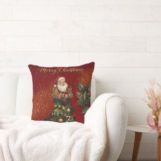 Coussin Merry Christmas Wall Clock - Vintage Santa & Festi