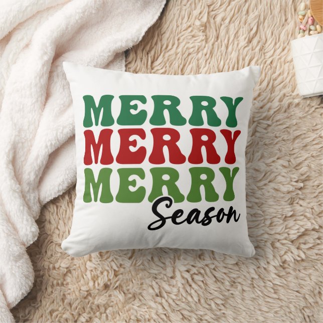 Coussin Merry Merry Merry Saison - Retro Holiday Art (Couverture)