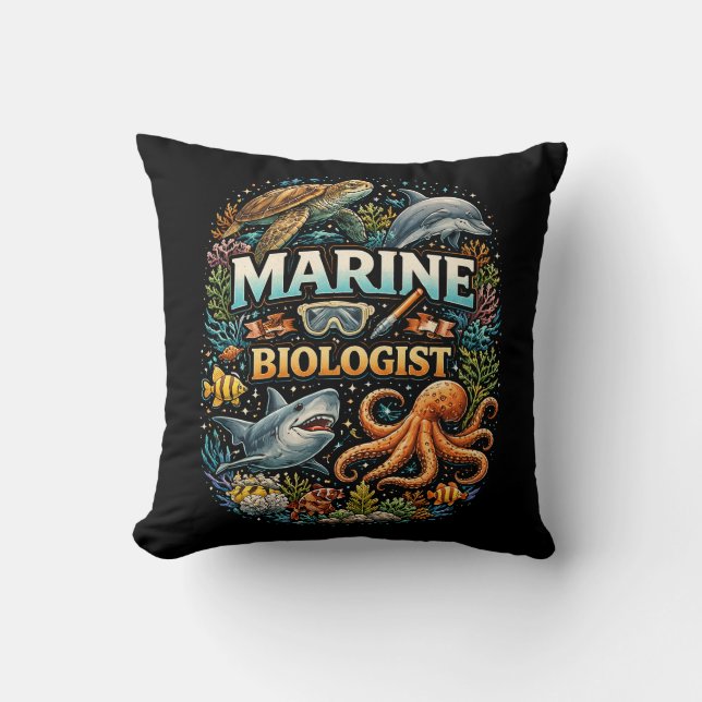 Coussin Merveilles du monde océanique (Recto)