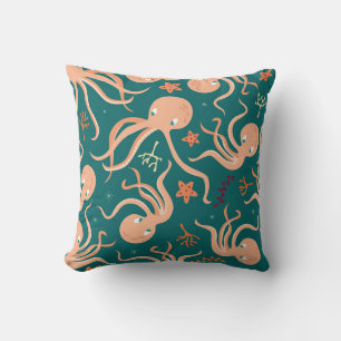 Coussin Merveilles sous-marines : Octopus Starfish Dance
