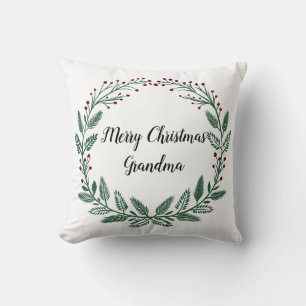 Coussin Merveilleuse couronne de Noël avec baies