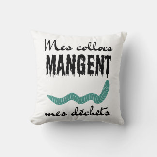 Coussin Mes collocs mangent mes déchets