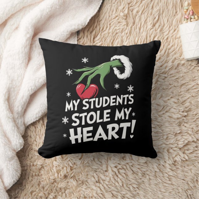 Coussin Mes étudiants me volent le coeur Noël Enseignant (Couverture)