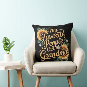 Coussin Mes personnes préférées m'appellent grand-mère pou