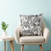 Coussin Mes poupées patchwork noires et blanches préférées (Chaise)