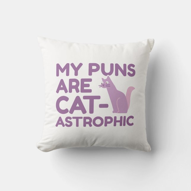 Coussin Mes Puns Sont Catastrophiques (Recto)