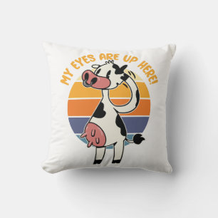 Coussin Mes yeux sont ici ! - Graphique drôle des pis de v
