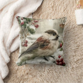 Coussin Mésange à longue queue dans la neige (Couverture)