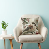 Coussin Mésange à longue queue dans la neige (Chaise)