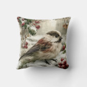 Coussin Mésange à longue queue dans la neige (Verso)