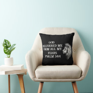 Coussin Message biblique d'inspiration sur le courage chré