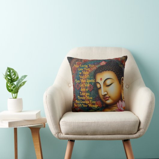 Coussin Message personnalisé de Bouddha tranquille - Cadea (Chaise)