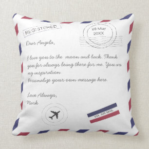 Coussin Message personnalisé de la lettre de courrier aé
