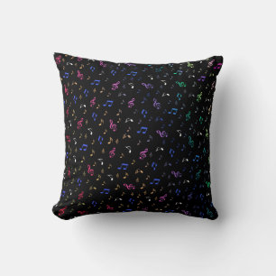 Coussin métal, brillant, motif, musique, notes, élégant, m