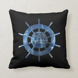 Coussin Métal de rouille de la barre du bateau bleu
