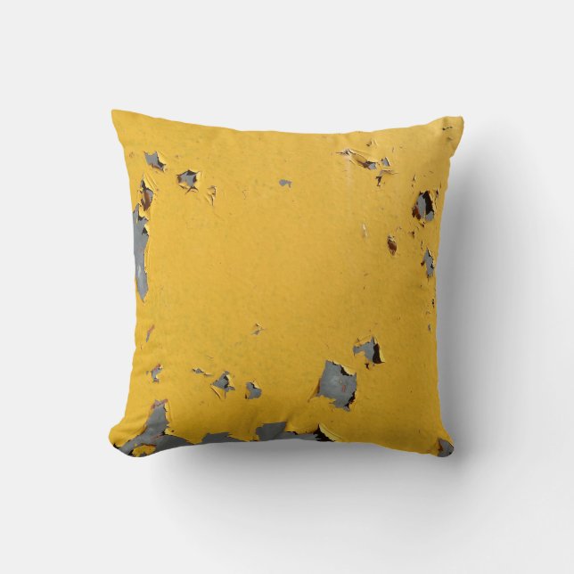 Coussin Métal jaune fissuré : texture sale. (Recto)