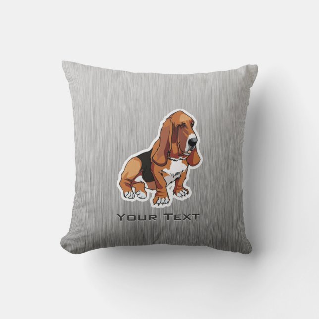 Coussin Metal look; Basset Hound (Recto)