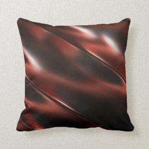 Coussin Métal rougeâtre métallique brillant abstrait