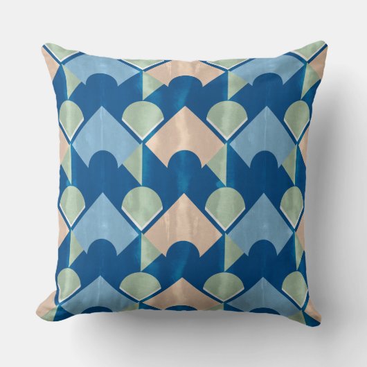 Coussin Metallic blue geometric diamond shapes (Recto)