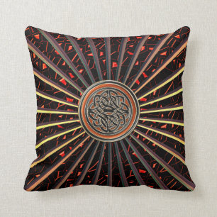 Coussin métallique orange en bronze avec le noeud