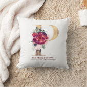 Coussin Métallurgique P Monogramme Floral Bourgogne Rouge (Couverture)
