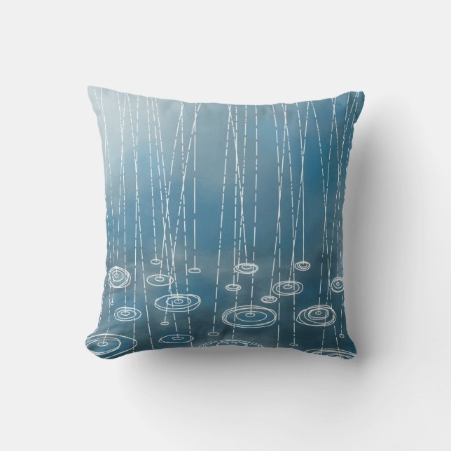 Coussin Météo Bleu pluvieux (Recto)