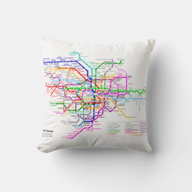 Coussin Métro de Tokyo (Recto)