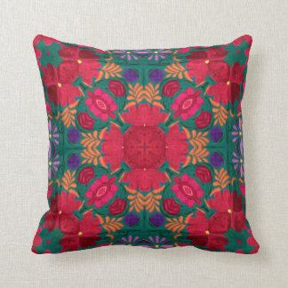 Coussin mexican textile flowers