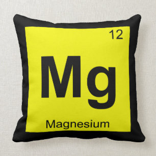Coussin Mg - Symbole de table périodique de la chimie du