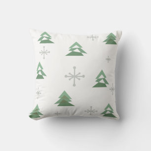 Coussin Mi-siècle Abstraits arbres de Noël hiver