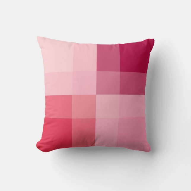 Coussin Mi-siècle mega plaid - rose et vin (Recto)