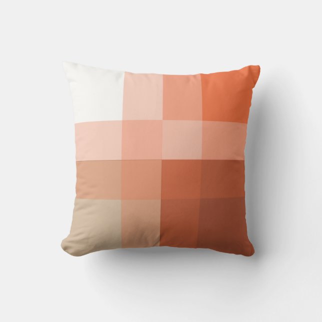 Coussin Mi-siècle mega plaid - taupe et corail (Recto)