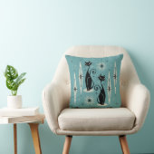 Coussin Mi-siècle Meow en bleu (Chaise)