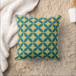 Coussin Mi-siècle Mod Géométrique Rétro Moderne Bleu Vert<br><div class="desc">Ce motif mi-mod rétro en turquoise et avocat fait une déclaration amusante et colorée pour votre maison. Coordonner les éléments disponibles.</div>