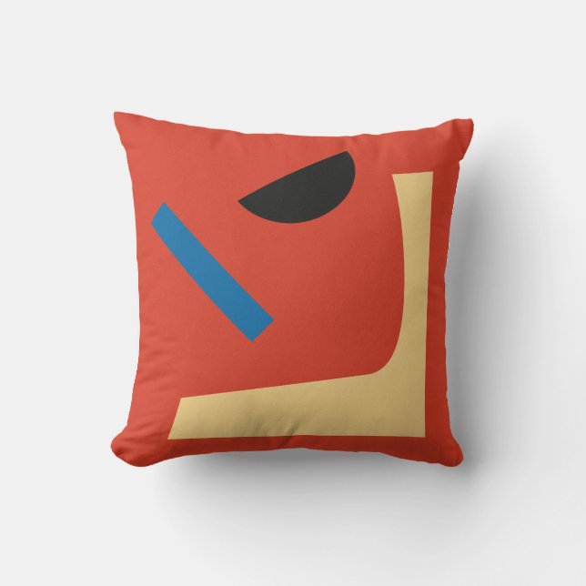 Coussin Mi-siècle moderne Abstrait géométrique multicolore (Recto)